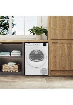 Beko Сушильна машина тепловий насос, 8кг, A++, 55см, дисплей, підсвітка барабану, пар, білий