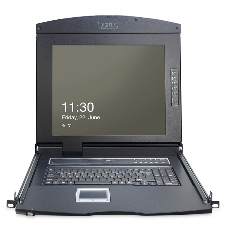 Digitus Консоль 16-port KVM & Touchpad, US keyboard, 17" TFT