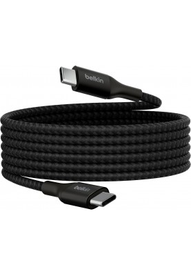 Belkin Кабель USB-C > USB-C заряджання/синхронізації 1м, 240Вт, Type-C, плетений, чорний