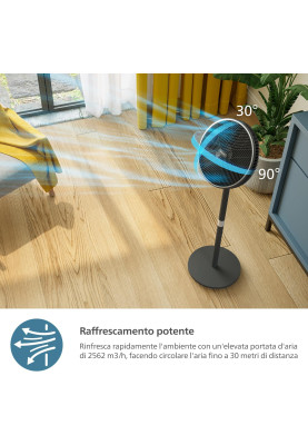 Philips Вентилятор Philips підлоговий Series 3000, 40см, 48Вт, керування через смартфон, регулювання висоти, чорний