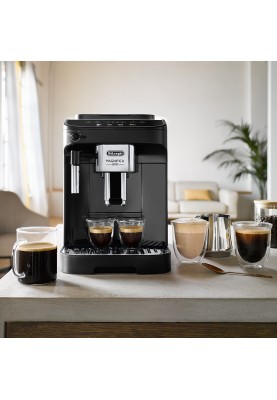 Delonghi Кавомашина Magnifica Evo, 1.8л, зерно+мелена, ручний капуч, дисплей, авторецептів -4, чорний