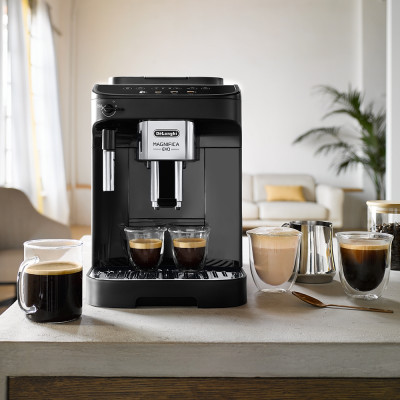 Delonghi Кавомашина Magnifica Evo, 1.8л, зерно+мелена, ручний капуч, дисплей, авторецептів -4, чорний