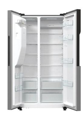 Gorenje Холодильник SBS, 179х70х92см, 2 двері, 376(190)л, А++, NF+, Інв., Зона св-ті, диспенсер, генератор льоду, Зовн. Диспл, нерж