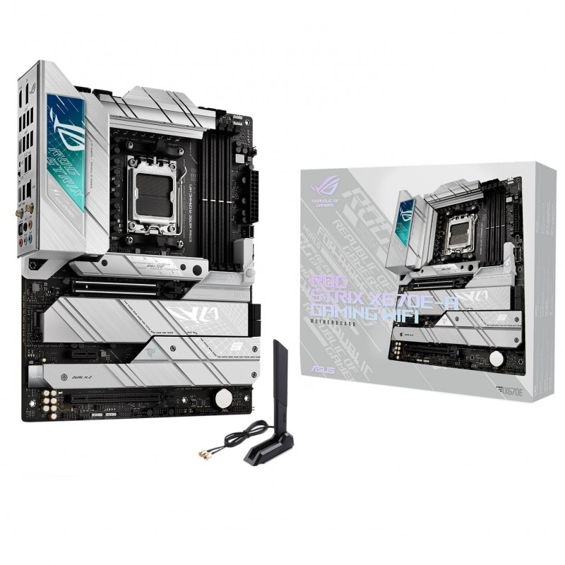 ASUS Материнcька плата ROG STRIX X670E-A GAMING WIFI sAM5 X670 4xDDR5 M.2 HDMI DP WiFi BT ATX