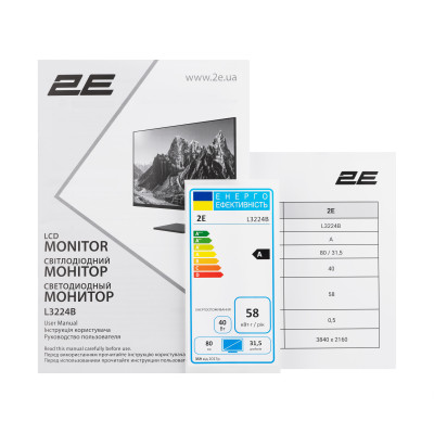 2E Монітор 31.5" L3224B 2xHDMI, DP, VA, 3840x2160, MM