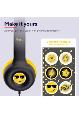 Trust Навушники Nouna Headphones mini-jack, Mic, Чорний