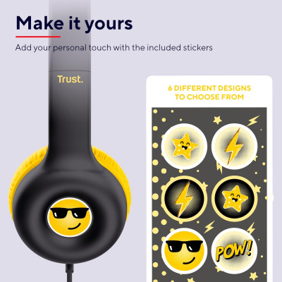 Trust Навушники Nouna Headphones mini-jack, Mic, Чорний Trust Навушники Nouna Headphones mini-jack, Mic, Чорний
