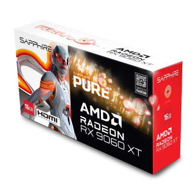 SAPPHIRE Відеокарта Radeon RX 9060 XT 16GB GDDR6 PURE GAMING OC білий SAPPHIRE Відеокарта Radeon RX 9060 XT 16GB GDDR6 PURE GAMING OC білий