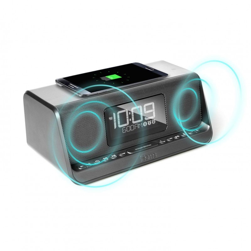 iHome Акустична док-станція IBN350G, Qi Wireless Charging, BT, NFC, USB, Aux Mic