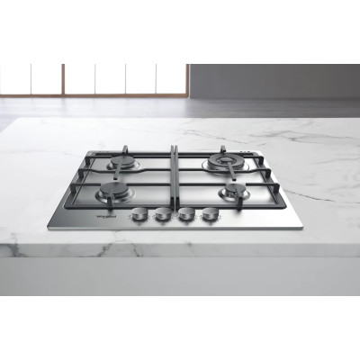 Whirlpool Варильна поверхня газова, 60см, чугун TKRL661IXEU
