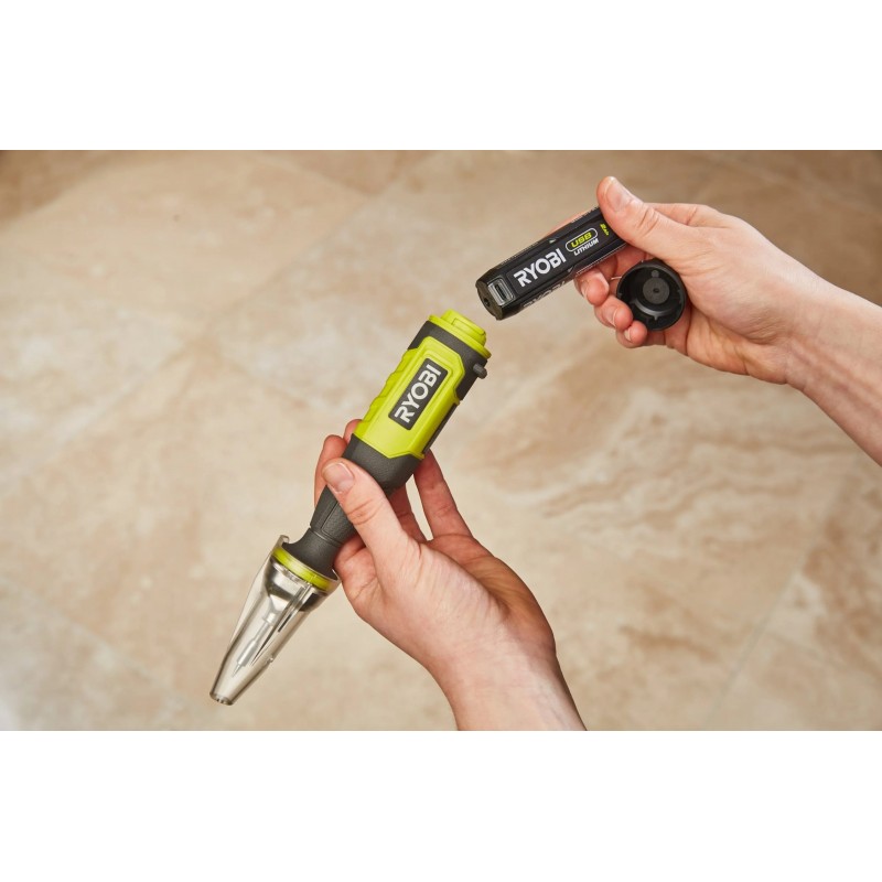 Ryobi Паяльник акумуляторний USB Lithium RSI4-120G 4В 2А·год 460°С світлодіодне підсвічування 0.1кг