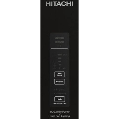 Hitachi Холодильник з нижн. мороз., 190x60х65, холод.відд.-215л, мороз.відд.-115л, 2дв., А++, NF, інв., зона нульова, чорний (скло) Hitachi Холодильник з нижн. мороз., 190x60х65, холод.відд.-215л, мороз.відд.-115л, 2дв., А++, NF, інв., зона нульова, чорний (скло)