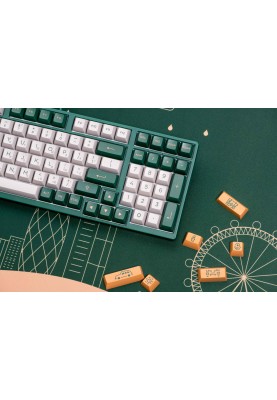 Akko Клавіатура механічна 3098S London 98Key, TTC Speed Silver, USB-A, Hot-swappable, EN/UKR, RGB, Зелений