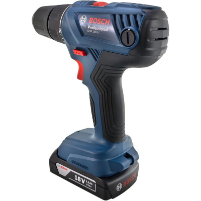 Bosch Шурупокрут-дриль акумуляторний GSR 180-LI, 18В 2х2Аг, 54Нм, 450/1700об/хв, 1.6кг