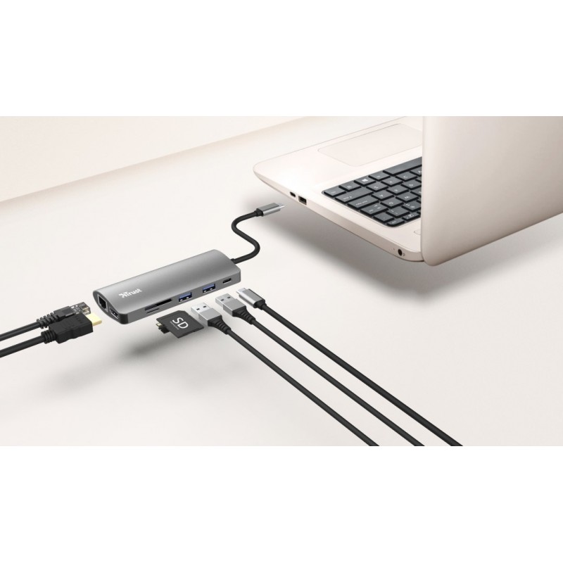 Trust USB-хаб DALYX 7-IN-1 USB-C ALUMINIUM