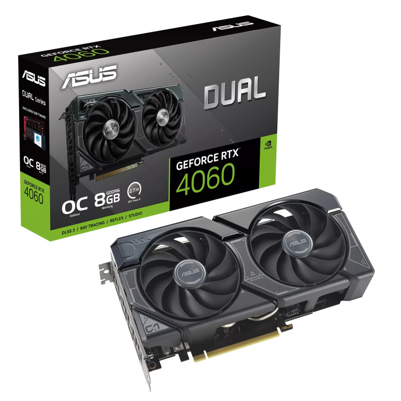 ASUS Відеокарта GeForce RTX 4060 8GB GDDR6 DUAL OC DUAL-RTX4060-O8G