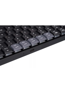 Keychron Клавіатура механічна K3 PRO 84Key, Gateron Brown, BT/USB-A, Low Profile, QMK, EN/UKR, White LED, Чорний