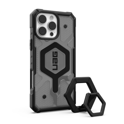 UAG Чохол+магнітне кільце-тримач для iPhone 16 Pro Max, Pathfinder Clear Magsafe, Ash/Black Stand