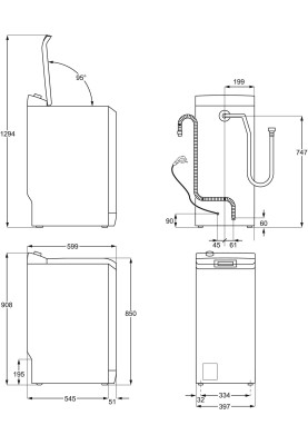 Electrolux Пральна машина вертикальна, 7кг, 1300, A+++, 60см, дисплей, пара, інвертор, білий