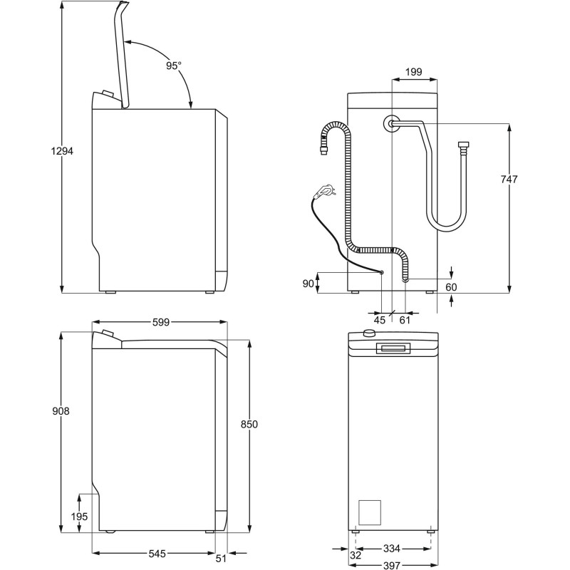 Electrolux Пральна машина вертикальна, 7кг, 1300, A+++, 60см, дисплей, пара, інвертор, білий