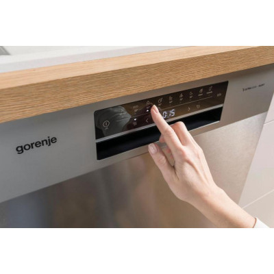 Gorenje Посудомийна машина, 16компл., A+++, 60см, дисплей, 3 кошики, AquaStop, сірий