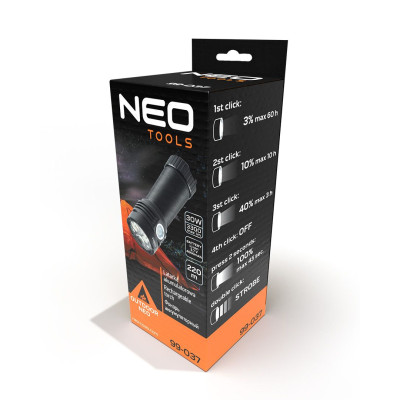 Neo Tools Ліхтар, USB, 4000мАч, 3.7 Li-ion, 30Вт, 3300 лм