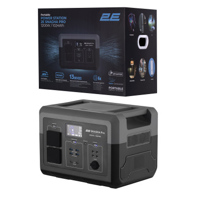 2E Портативна електростанція Snagha PRO, 1200 Вт, 1024 Вт/год, WiFi/BT, швидка зарядка