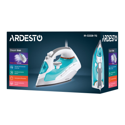 ARDESTO Праска IR-C2228-TQ, 2200Вт, 280мл, паровий удар, керам. підошва, голубий ARDESTO Праска IR-C2228-TQ, 2200Вт, 280мл, паровий удар, керам. підошва, голубий