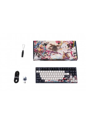 Varmilo Клавіатура механічна VPE87 Chang'e 87Key, Cherry Mx Red, BT/WL/USB-A, EN, White Led, Синій