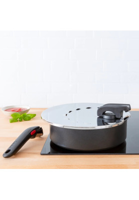 Tefal Кришка із захистом від розбризкування Ingenio, 20-28см, нержавіюча сталь, пластик