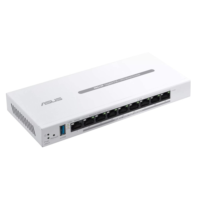 ASUS Маршрутизатор ExpertWiFi EBG19P 8xGE LAN (8xPoE), 1xGE WAN, 1xUSB 3.2, 123W, BT