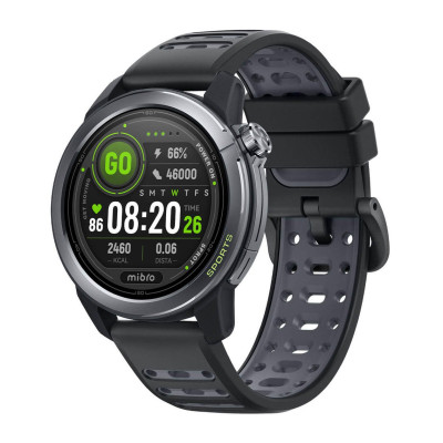 Mibro Смарт-годинник GS Active 2 46мм, 1.32", 466x466, AMOLED, BT 5.3, GPS, 5 ATM, темно-сірий