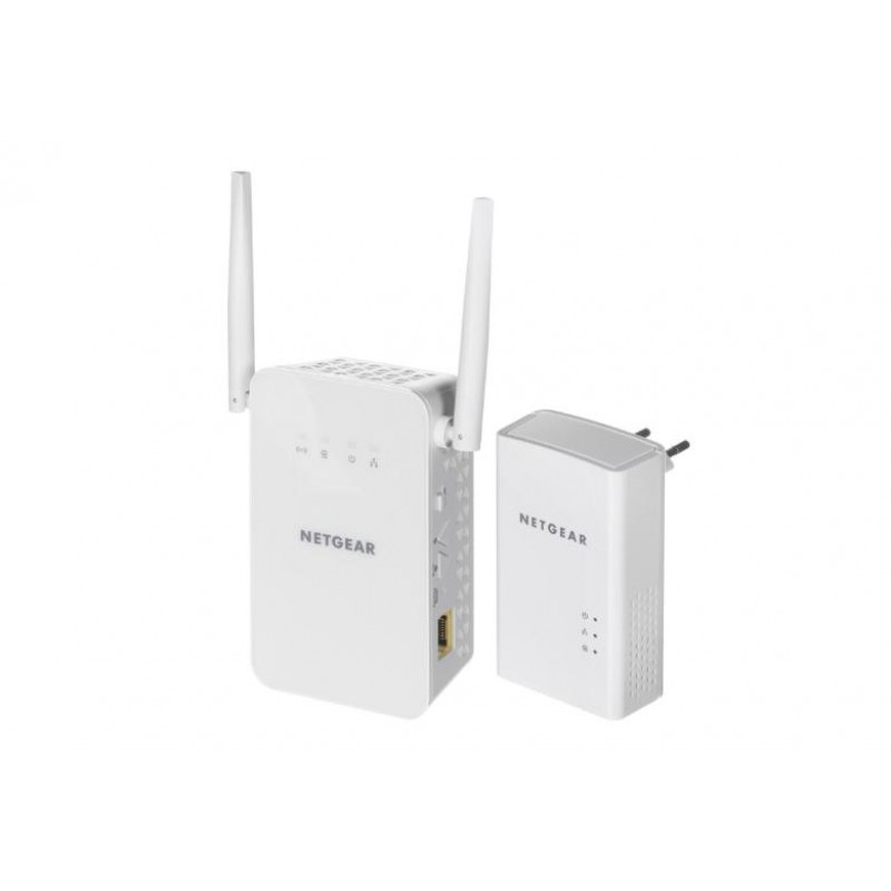 NETGEAR Powerline-адаптер PLW1000, 1xGE, WiFi, біл. кол., зовнішн. ант., комплект