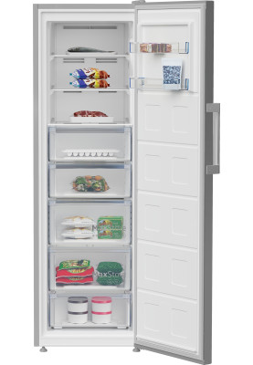 Beko Морозильна камера, 187x60x71, 286л, 1дв., A+, NF, нержавіюча сталь