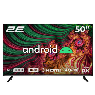 2E Телевізор 50" LED 4K 60Hz Smart Android Black