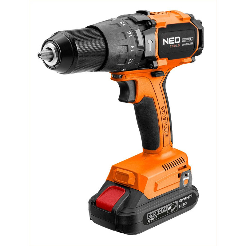 Neo Tools Шурупокрут-дриль акумуляторний Energy+ 18В безщітковий 100Нм 0-480·0-1900об·хв 1.56кг без АКБ та ЗП
