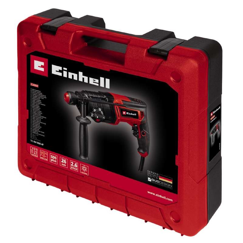 Einhell Перфоратор TC-RH 800 4F, SDS-plus, 800Вт, 2.6Дж, кейс, 3.2кг