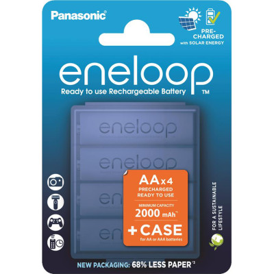 Panasonic Акумулятор Eneloop NI-MH AA 2000 мАг, 4 шт, з кейсом для зберігання