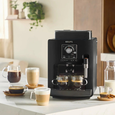 Krups Кавомашина Krups Harmony 1.7л, зерно, ручний капучинатор, мех. керування, авторецептів - 4, свій рецепт, чорний