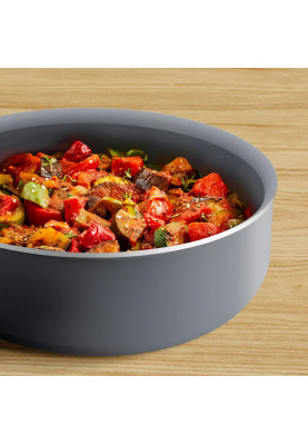 Tefal Сотейник Halo, 24см, з кришкою, алюміній, бакеліт, скло, сірий