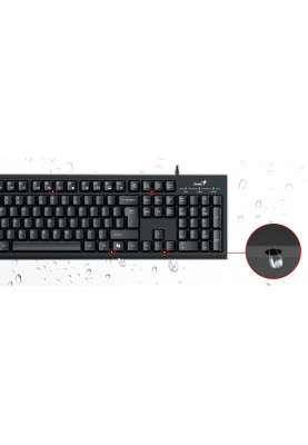 Genius Комплект клавіатура та миша Genius KM-100SE, AI, EN/UKR, чорний