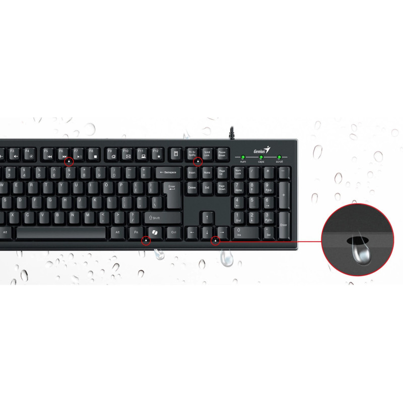 Genius Комплект клавіатура та миша Genius KM-100SE, AI, EN/UKR, чорний