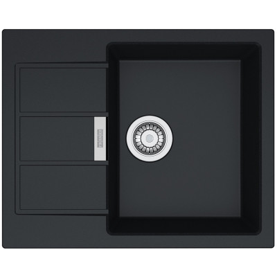 Franke Мийка кухонная Sirius, тектонайт, прямокутник, з крилом, 620х500х200мм, чаша - 1, накладна, SD2 611-62, чорний