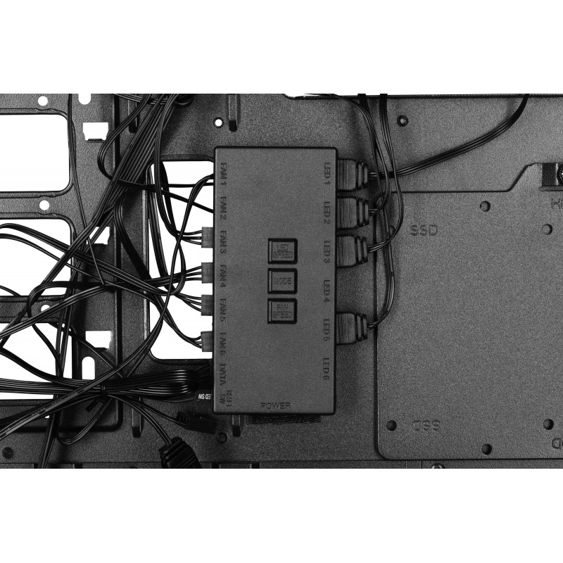 2E Gaming Корпус Contego Neo GW05 без БЖ 2xUSB3.0, 1xUSBType-C, 2x200мм, ARGB, 3x120мм ARGB, VGA 380мм, LCS ready, контролер з пультом, TG Side Panel, EATX, чорний