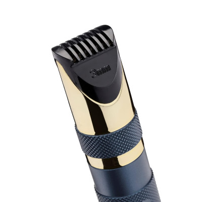 BaByliss Тримір для брів, вусів, носа та вух, 1хАА, насадок-3, чохол, сталь, синій