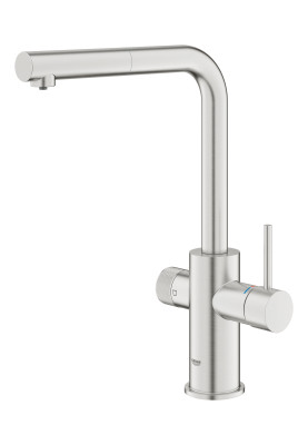 Grohe Комплект змішувача для кухні з висувним виливом Blue Pure Minta з фільтром зворотного осмосу Ecosoft P’URE AQUACALCIUM Mint (MO67530601DC)