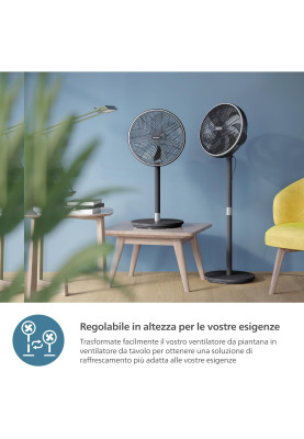 Philips Вентилятор Philips підлоговий Series 3000, 40см, 48Вт, керування через смартфон, регулювання висоти, чорний