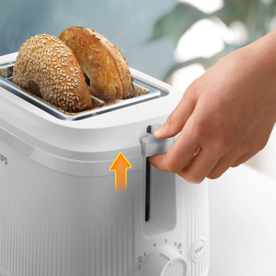 Philips Тостер Series 3000 900Вт, пластик, підігрів, розморожування, білий