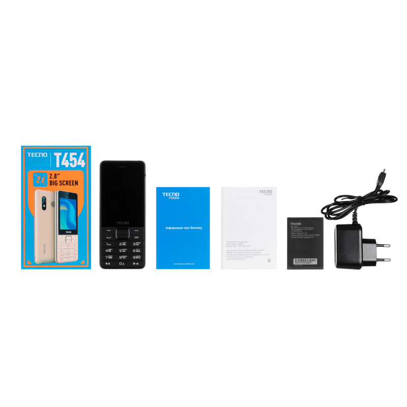 TECNO Мобільний телефон T454 2SIM Black