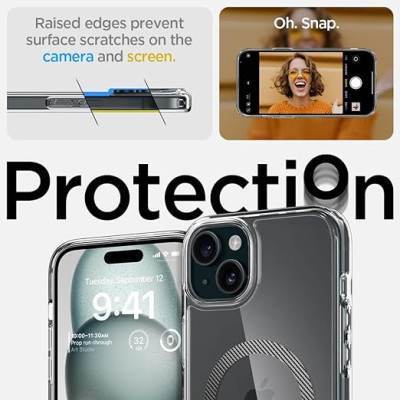 Spigen Чохол Apple iPhone 15 Ultra Hybrid MagFit, Carbon Fiber